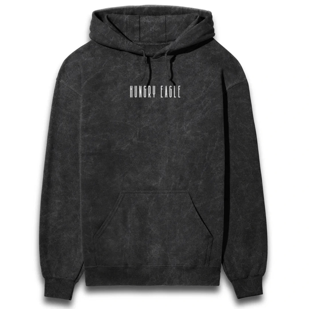 Hungry Eagle Hoodie - Premium 300 GSM Acid Wash Hungry Eagle