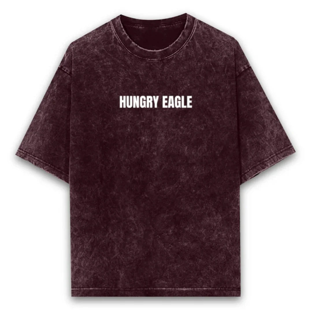 Hungry Eagle Acid Wash Oversized T-Shirts - 250 GSM Hungry Eagle