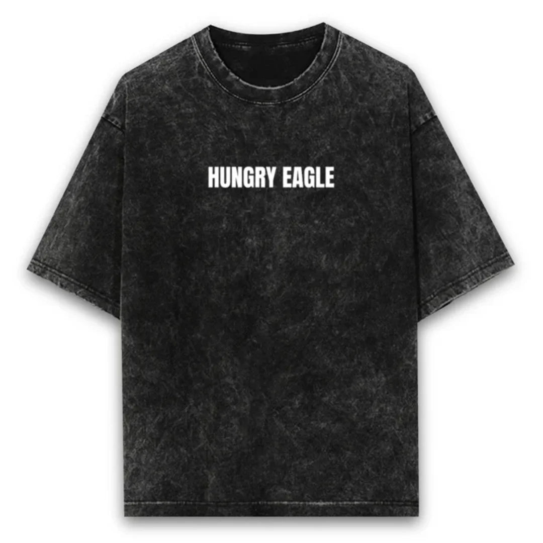 Hungry Eagle Acid Wash Oversized T-Shirts - 250 GSM Hungry Eagle