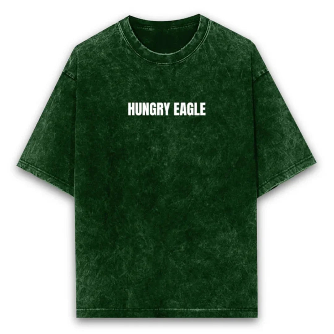 Hungry Eagle Acid Wash Oversized T-Shirts - 250 GSM Hungry Eagle