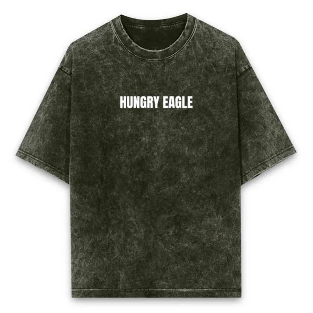 Hungry Eagle Acid Wash Oversized T-Shirts - 250 GSM Hungry Eagle