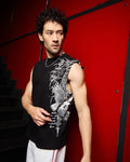 Broken Wings Sleeveless Oversized T-Shirt – Black