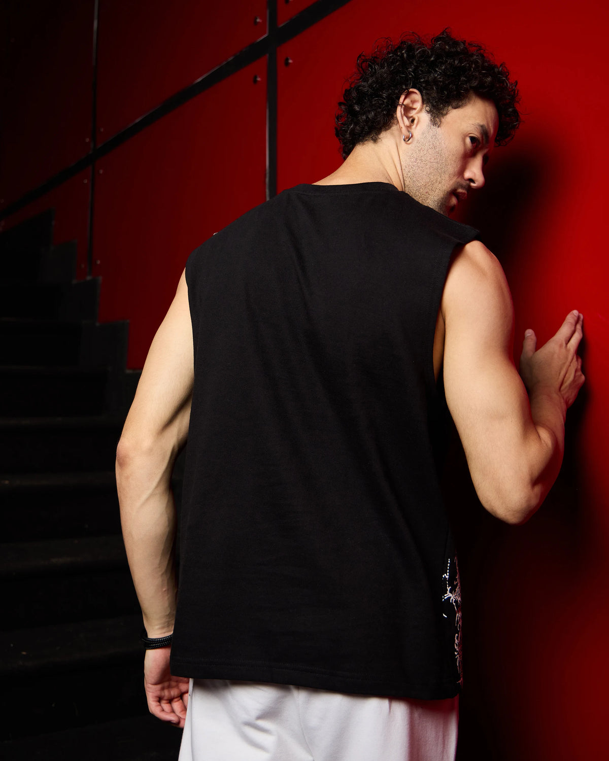 Dark Seraph Sleeveless Oversized T-Shirt – Black