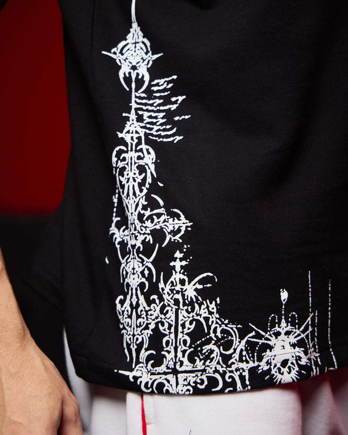 Dark Seraph Sleeveless Oversized T-Shirt – Black