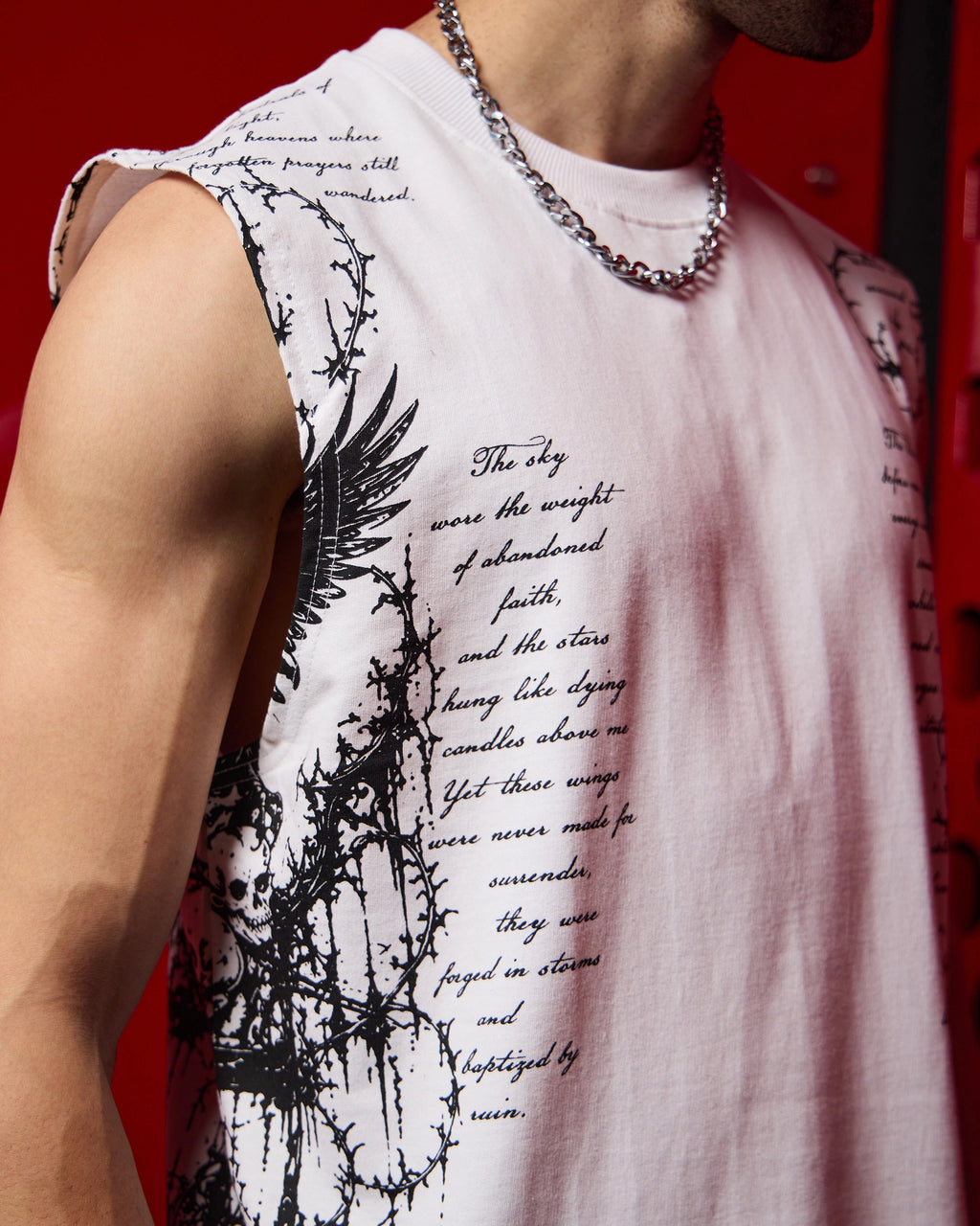 Fallen Wings Sleeveless T-Shirt – White