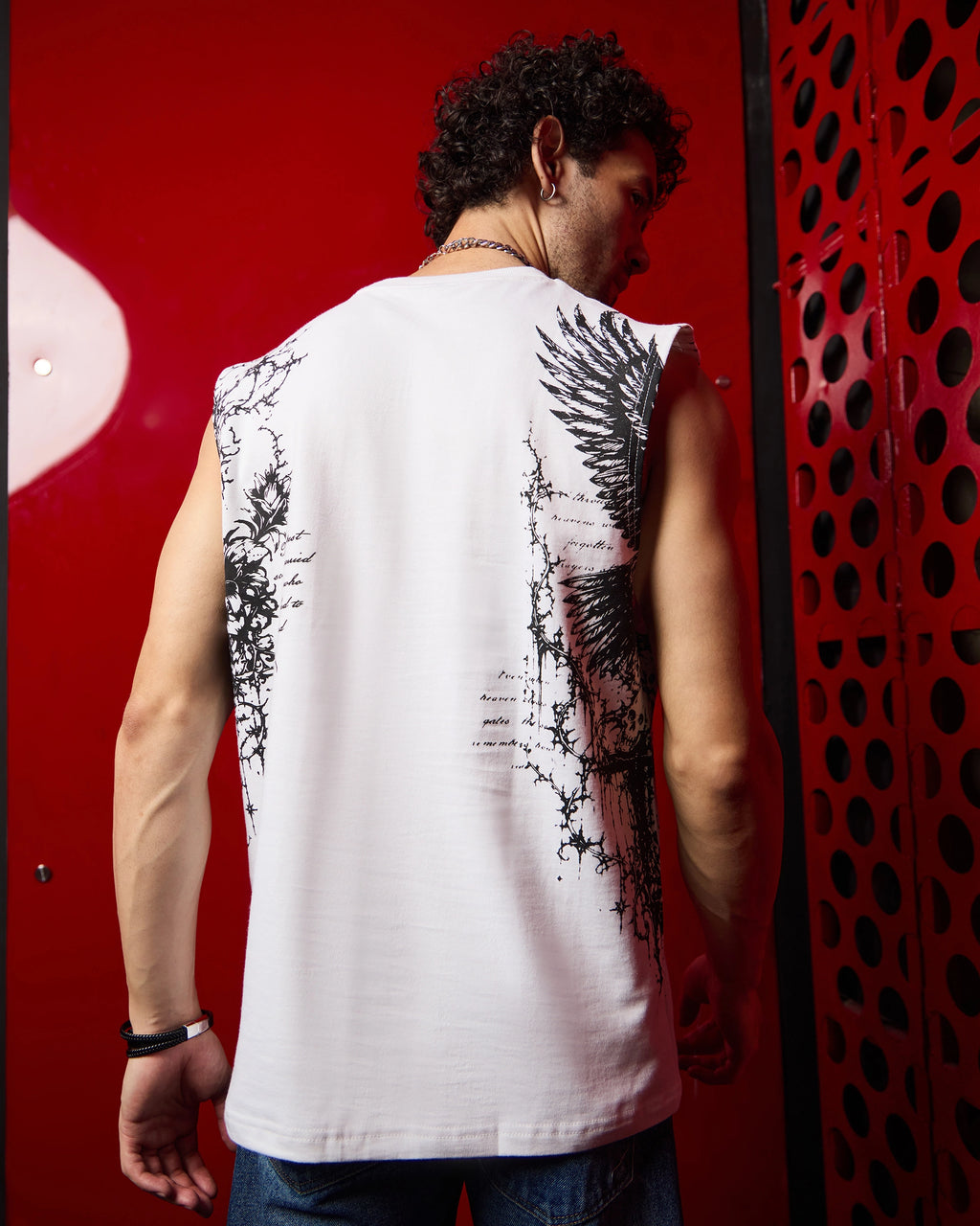 Fallen Wings Sleeveless T-Shirt – White