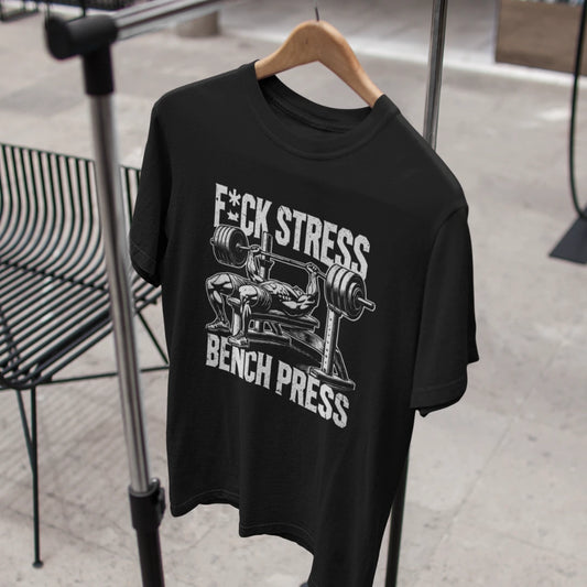 Gym T-Shirt for Men – F*ck Stress, Bench Press Hungry Eagle
