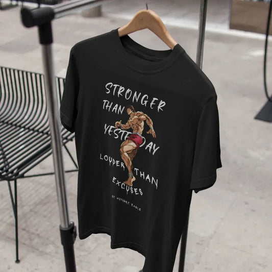 Gym T-Shirt for Men – Stronger Than Yesterday, Louder Than Excuses Hungry Eagle
