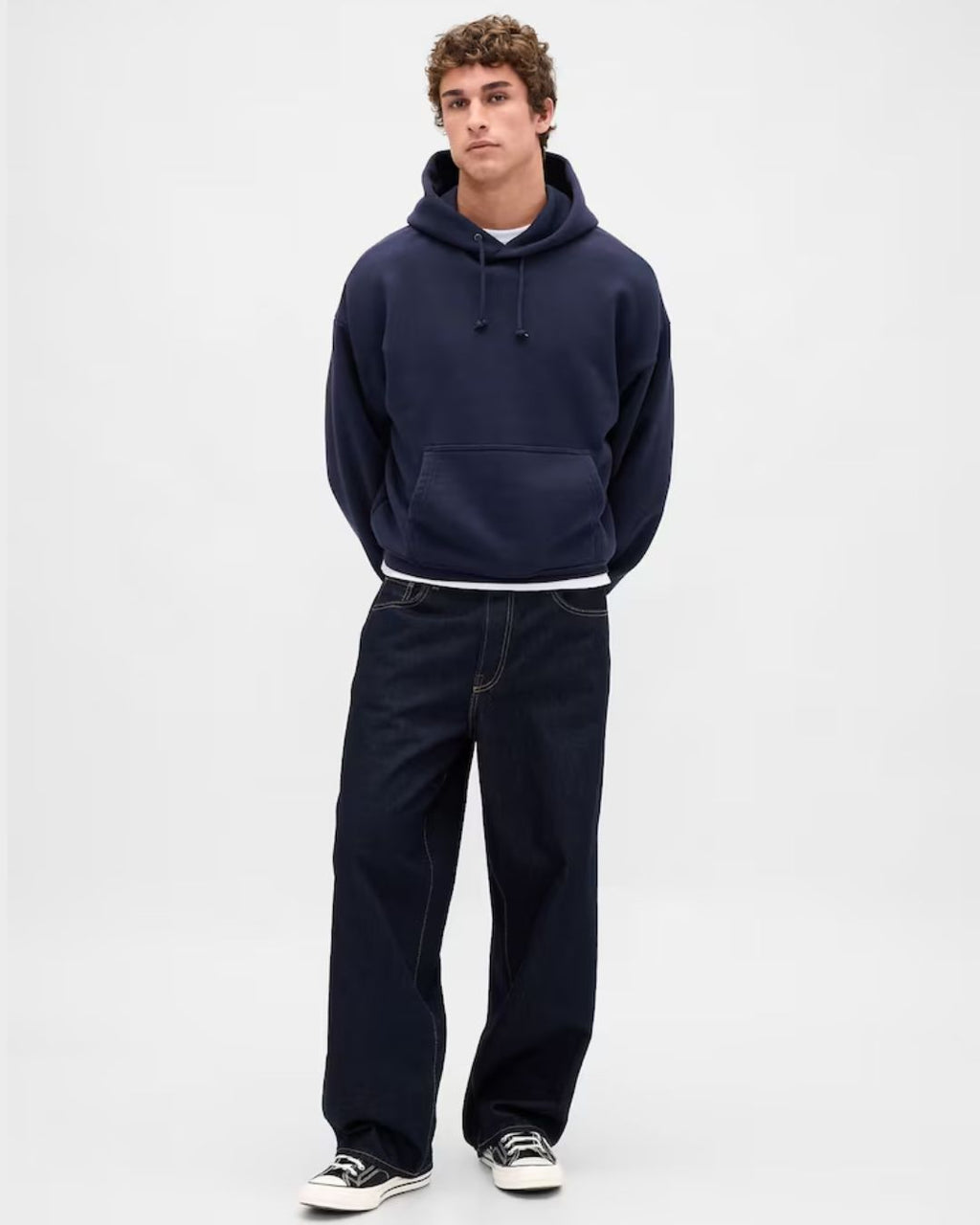 Navy Blue Plain Hoodie