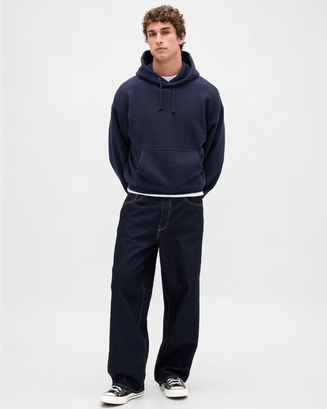Navy Blue Plain Hoodie