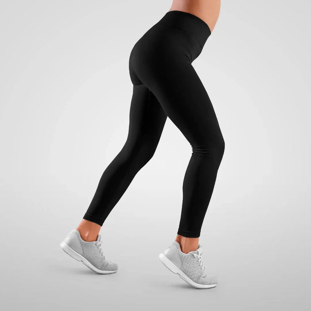 High Waisted Gym Leggings - Black - Stretchable with Pocket Hungry Eagle